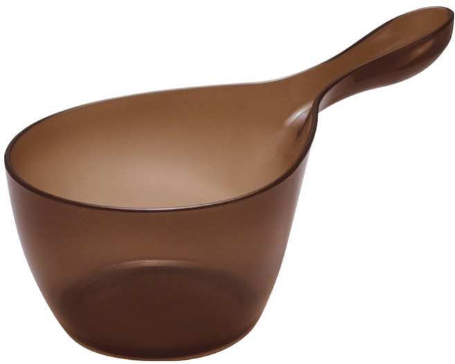 휴바스 투명 핸디볼 바가지, 1개, 클리어 브라운