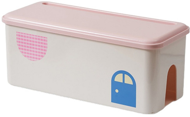 알럽홈 홈데코 큐티 멀티탭 정리 수납함 L261-0126, 핑크, 1개