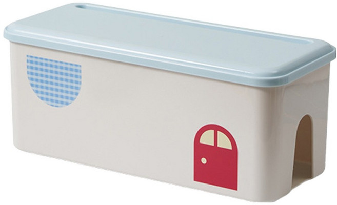 알럽홈 홈데코 큐티 멀티탭 정리 수납함 L261-0126, 블루, 1개