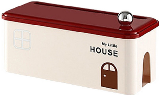 알럽홈 러블리 하우스 멀티탭 정리 수납함 L261-0127, 레드, 1개