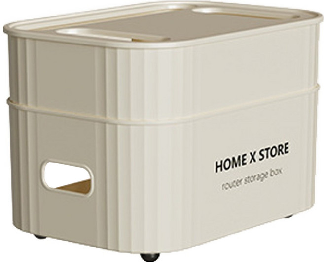 알럽홈 베이직 레터링 멀티탭 셋톱박스 와이파이 정리 수납함 M L261-0129CR, 크림, 1개