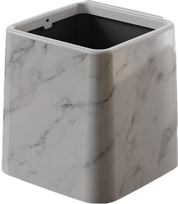 썬앤드림 뉴 우드 대리석 패턴 미니 휴지통 오픈형, 대리석 화이트