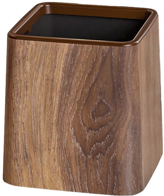 썬앤드림 뉴 우드 대리석 패턴 미니 휴지통 오픈형, 우드 브라운