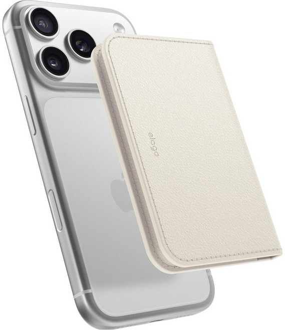 엘라고 맥세이프 가죽 카드지갑 케이스, 스톤, 1개