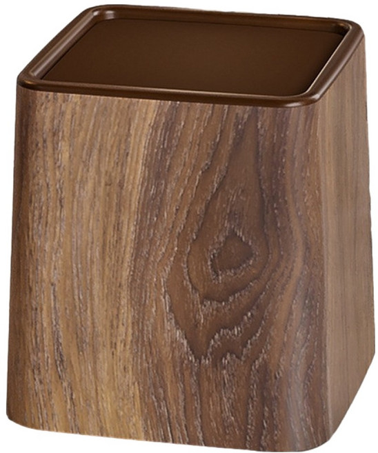 썬앤드림 뉴 우드 대리석 패턴 미니 휴지통 스윙커버, 우드 브라운