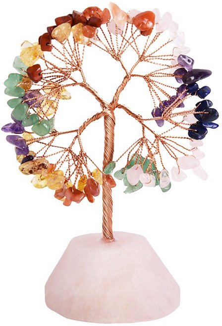 ART JEWELRY 拾財拾美 七彩祝富水晶招財樹, 七彩粉晶座
