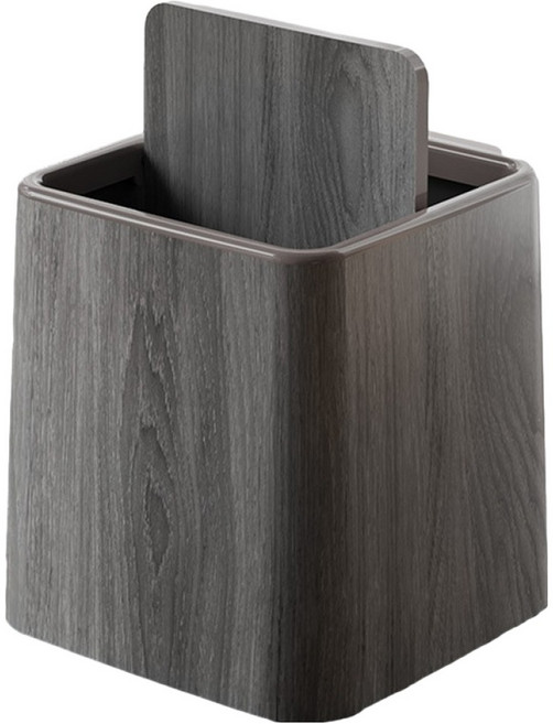 썬앤드림 뉴 우드 대리석 패턴 미니 휴지통 스윙커버, 우드 그레이