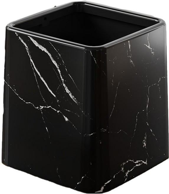 썬앤드림 뉴 우드 대리석 패턴 미니 휴지통 오픈형, 대리석 블랙