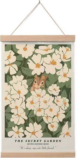 Baide 適合室內裝飾的北歐風格電箱配電箱遮擋掛布海報, 野花風格 C