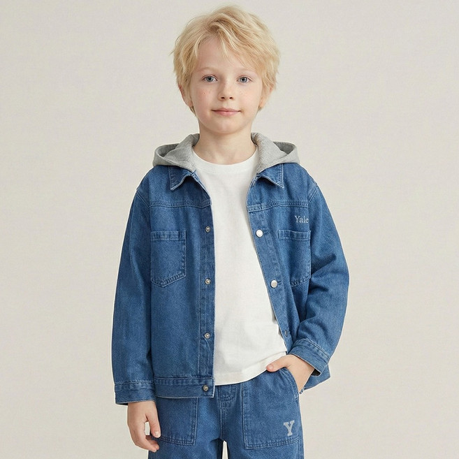 예일키즈 아동용 예일 후드 데님 자켓 YJPTJKF13399