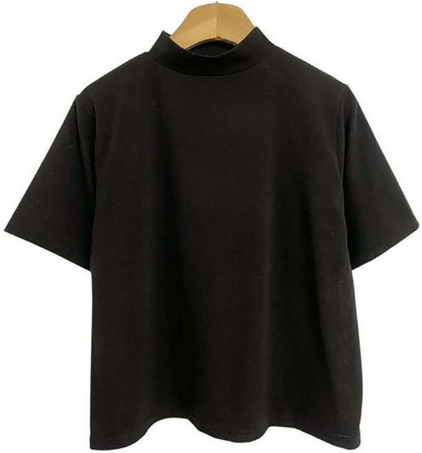 시크블랙 여성용 린소이 반폴라 루즈핏 반팔 티셔츠 cpt17434k61