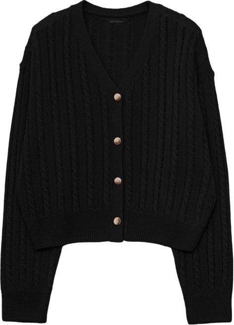 부루앤쥬디 여성용 브이넥 단추 케이블 가디건 BOSBCD521A