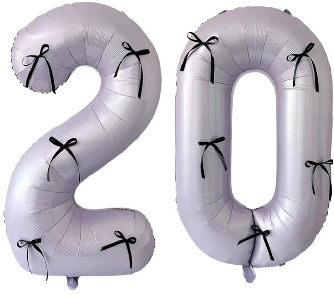 Mungudam 生日紀念日活動裝飾大型數字氣球 20, 紫色, 1個
