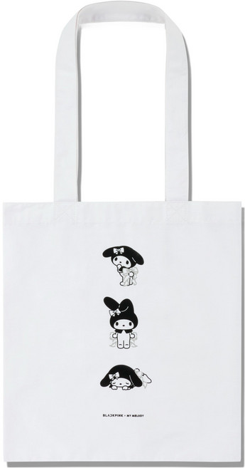 블랙핑크 x 마이멜로디 콜라보레이션 MD 서브 에코백, 단품, 화이트