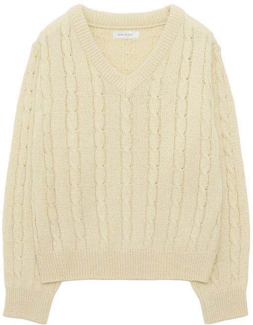 부루앤쥬디 여성용 브이넥 케이블 니트 BOSBPO513A