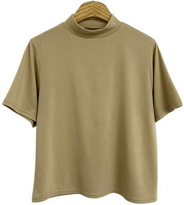 시크블랙 여성용 린소이 반폴라 루즈핏 반팔 티셔츠 cpt17434k61