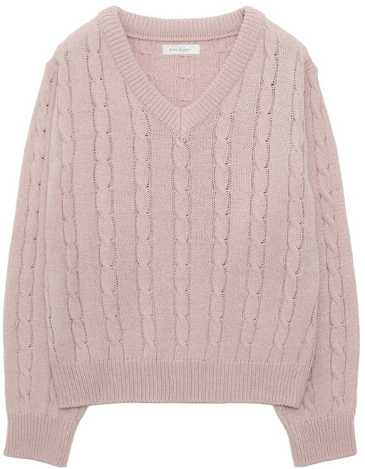 부루앤쥬디 여성용 브이넥 케이블 니트 BOSBPO513A