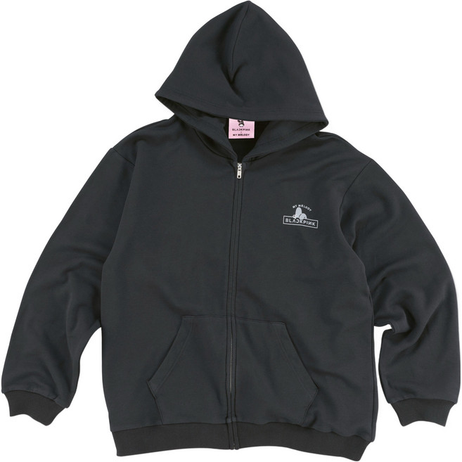 BLACKPINK x 美樂蒂 聯名款愛心連帽拉鍊外套 M, 單品, 黑色