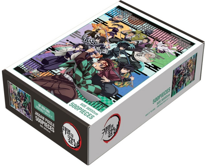 토이앤퍼즐 귀멸의칼날 일러스트 C 직소퍼즐 DF-K05-088, 혼합색상, 1개, 500피스