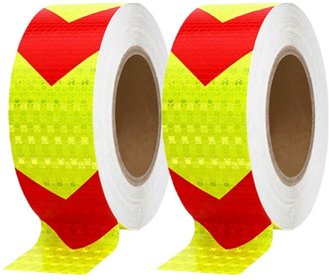 엠파이어 LUMIX 반사 야간 안전테이프, 빨강녹색화살, 2개