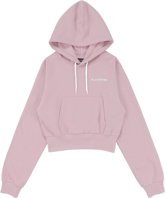 BLACKPINK DEADLINE世界巡迴日本場官方周邊 圓形Logo連帽T 短版, 單品, 粉色