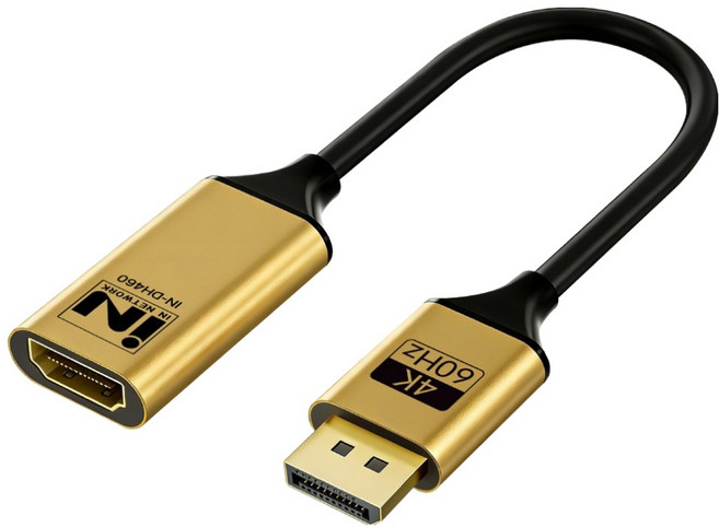 인네트워크 4K UHD 60Hz 지원 디스플레이포트 DP ver1.2 to HDMI ver2.0 영상변환 컨버터 IN-DH460, 1개