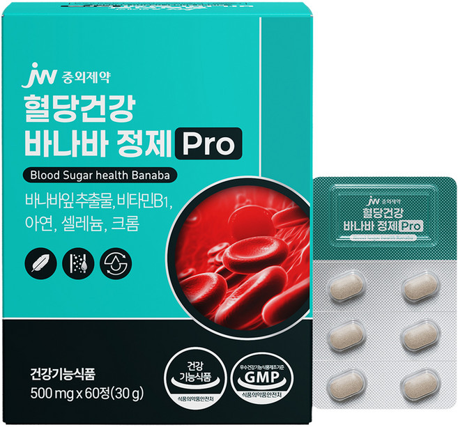 JW중외제약 혈당건강 바나바정제 프로 30g, 60정, 1개
