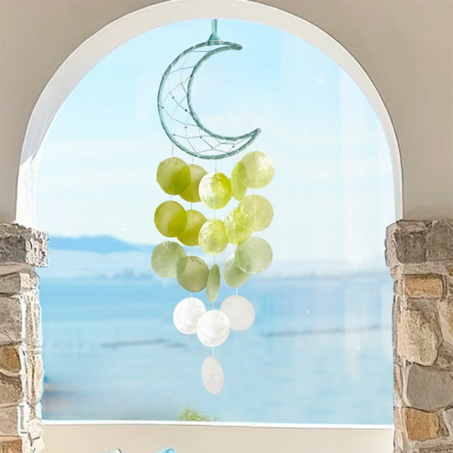 보리보뜰 DIY 깃털 드림캐쳐 자개 초승달, 그린