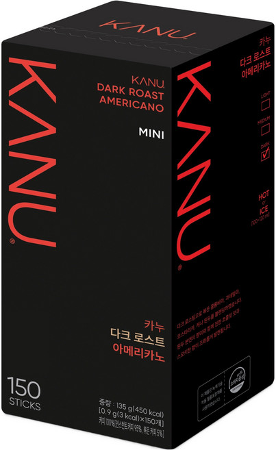 카누 다크 로스트 아메리카노 원두커피스틱, 900mg, 150개입, 1개