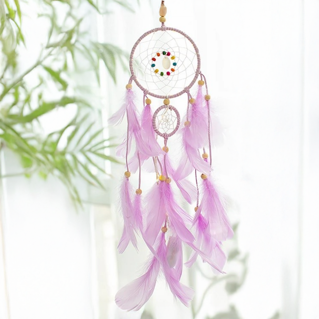 보리보뜰 DIY 깃털 드림캐쳐 보름달, 퍼플