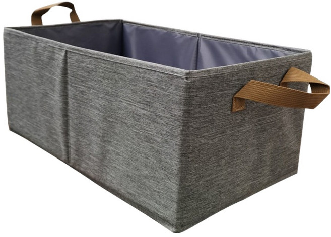 앞날창창 패브릭 수납 바스켓 옷장정리함, 진그레이, 1개