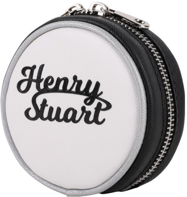 HENRY STUART 圓形撞色3球高爾夫球袋, 白色, 1個