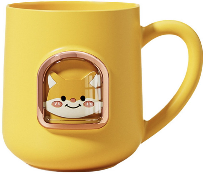 코다치프 귀여운 양치컵 11 x 9 cm, 옐로우, 1개