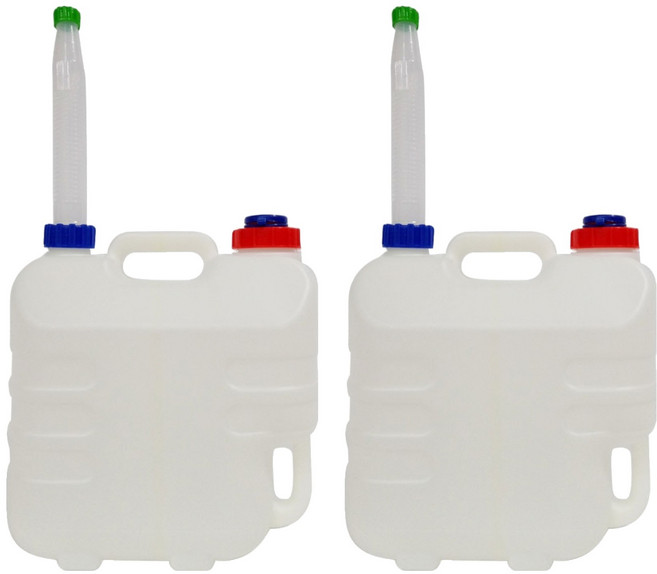 대경 HM 안전손잡이 자바라호스캡 말통석유용기 흰색 5호, 2개, 10L