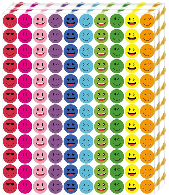길그리 웃는 얼굴 표정 스티커 1cm 100p, 혼합색상, 30개