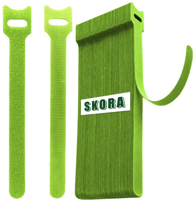 스코라 식물용 찍찍이 타이 스티커 형광 그린 15cm, 50개