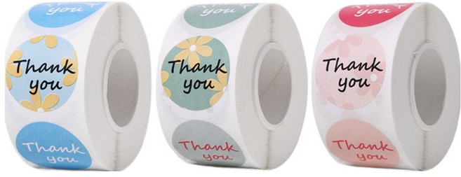 길그리 원형 데코 다꾸 감성 이쁜 스티커 3종 세트, 02 땡큐, 1세트