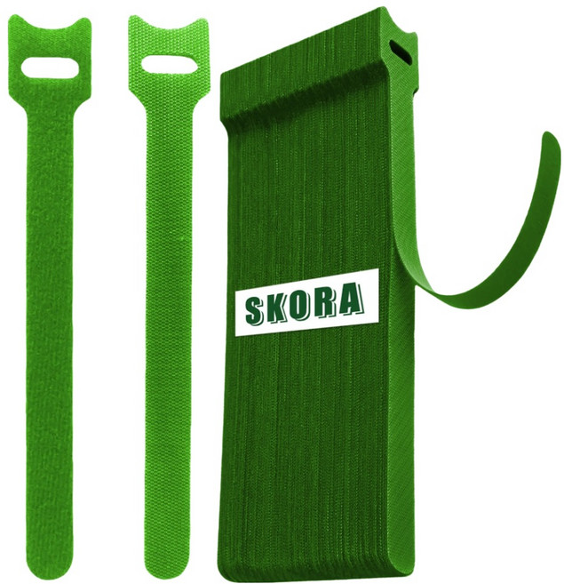 스코라 식물용 찍찍이 타이 스티커 브라이트 그린 15cm, 50개