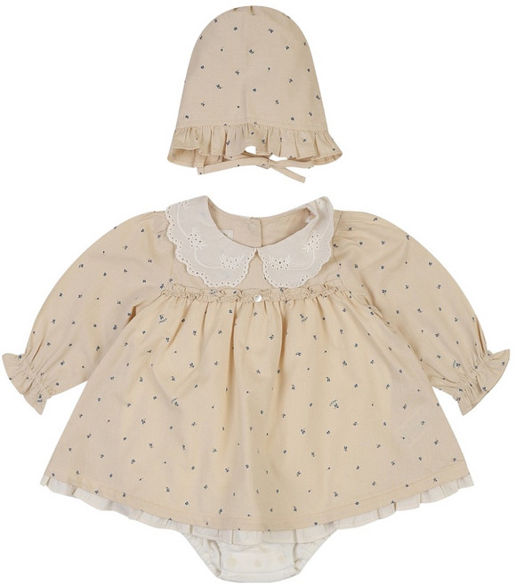 에뜨와 신생아용 선물용 아델린프릴 면 바디수트 세트