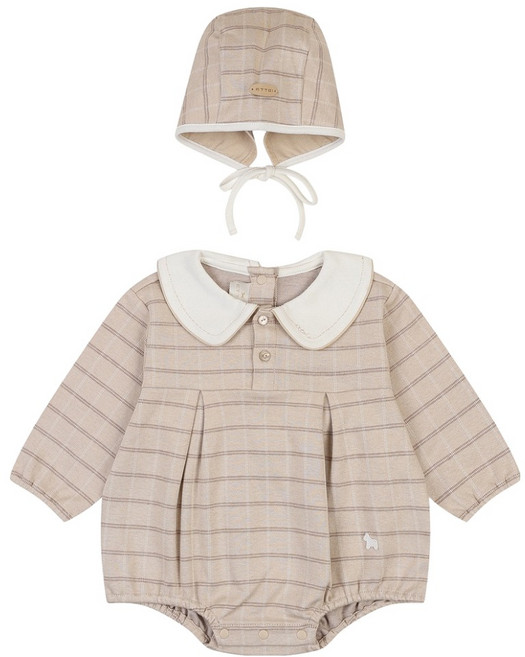 ETTOI 新生兒用 Oliver 提花連身衣套組