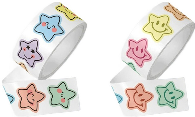 길그리 별 스타 스마일 스티커 2종 세트, 혼합색상, 1세트
