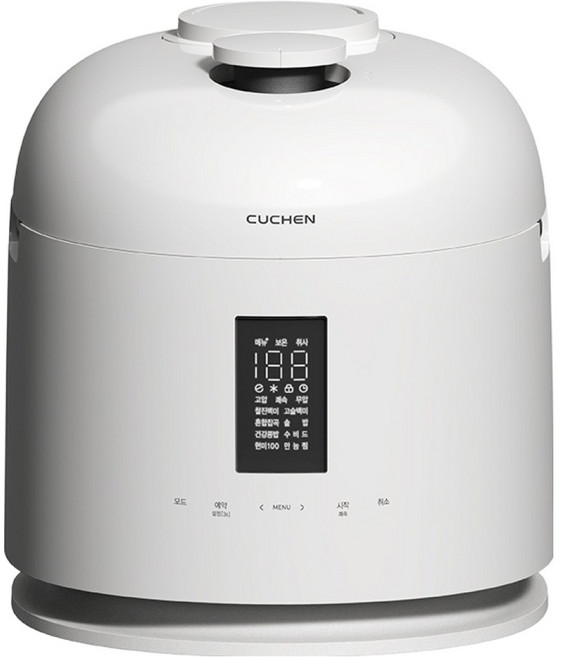 CUCHEN 酷晨 123 全不鏽鋼雙重壓力IH電子壓力鍋 6人份, 亮面純白色, CRT-XPD0681SEPW