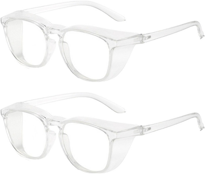 하임픽 투명 안티포그 안경, 화이트, 2개