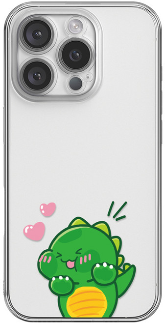 핫티몰 하트공룡 귀여운 투명 휴대폰 케이스