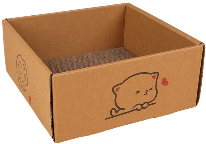 알송이 고양이 스크래치 보드 통합 집 긁는 고양이집 모델 A, 혼합색상, 1개