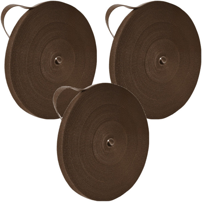 스코라 식물용 찍찍이 타이 테이프 브라운 12mm x 5m, 3개