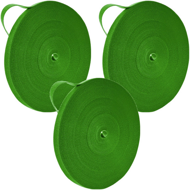 스코라 식물용 찍찍이 타이 테이프 브라이트 그린 12mm x 5m, 3개