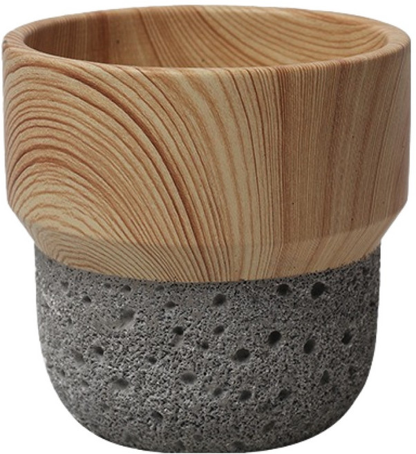 Toppia 簡約水泥花草迷你室內花盆, 灰色, 1個