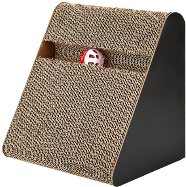 알송이 고양이 긁기 보드 수직 삼중 고양이 긁는 기둥 속이 빈 삼각, 혼합색상, 1개