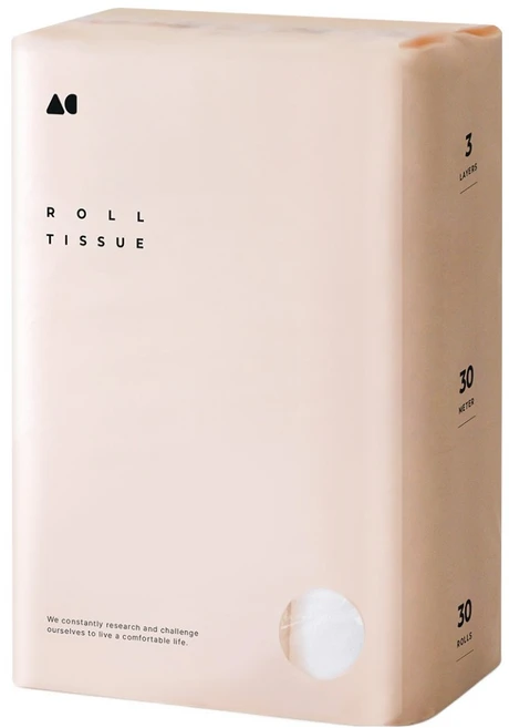 올챌린지 천연펄프 3겹 화장지, 1개, 30롤 - 쿠팡